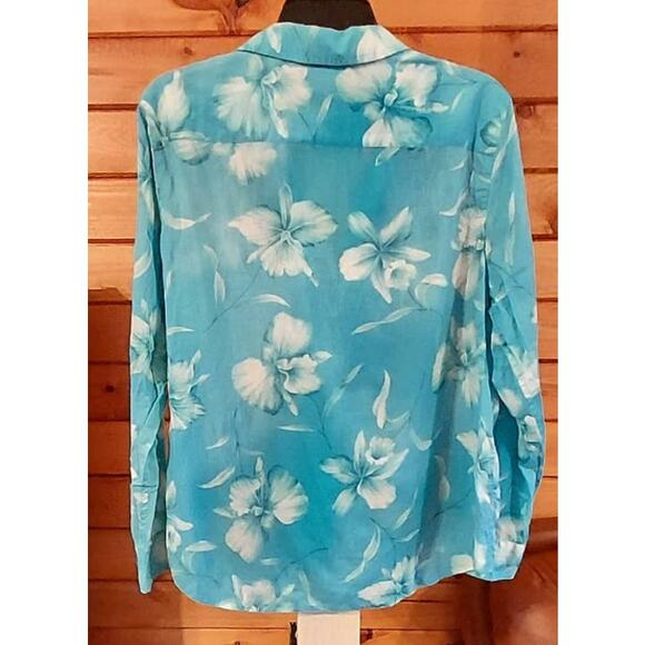 Jones New York Signature Button Up Hawaiian Style Xl - Picture 2 of 4